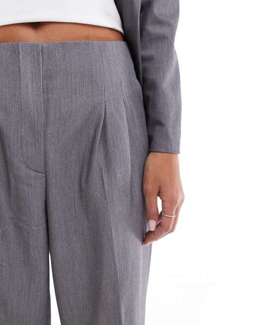 Vero Moda - Pantaloni sartoriali dritti color grigio medio in coordinato, 4 di 5