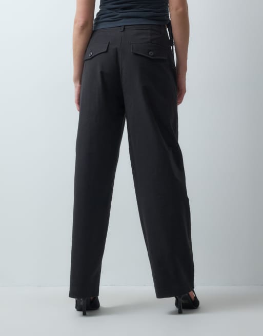 Vero Moda pantaloni sartoriali strutturati a gamba bombata neri, 3 di 5