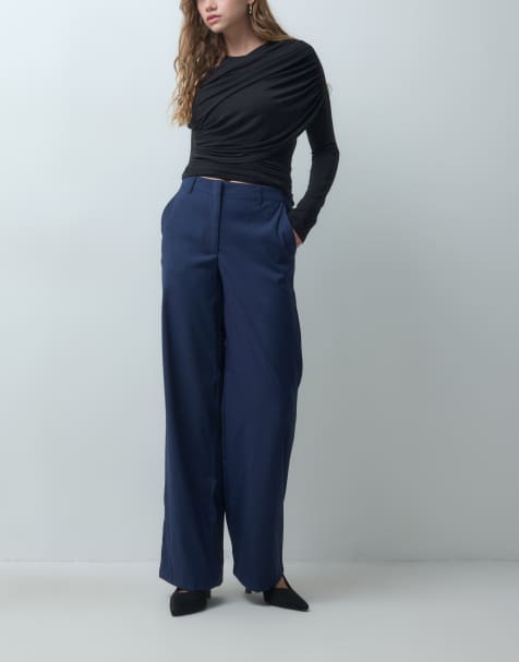 Vero Moda pantaloni sartoriali wide leg co-ord in blu navy - view 1