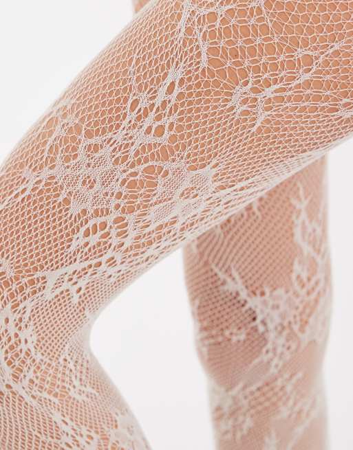 Vero Moda panty's met kanten detail in neutraal, 3 van 3