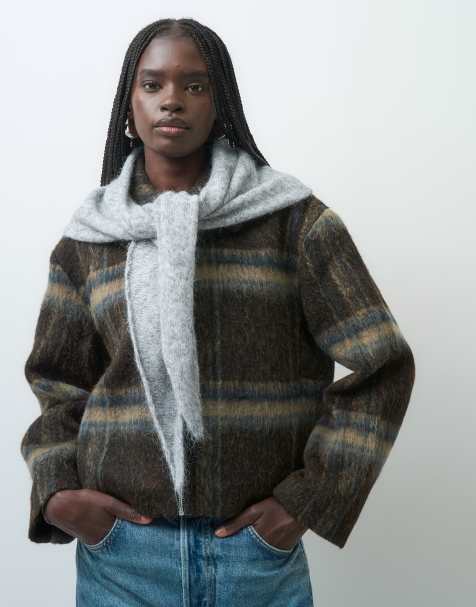 Vero Moda - pañuelo triangular pequeño en gris claro jaspeado - view 1