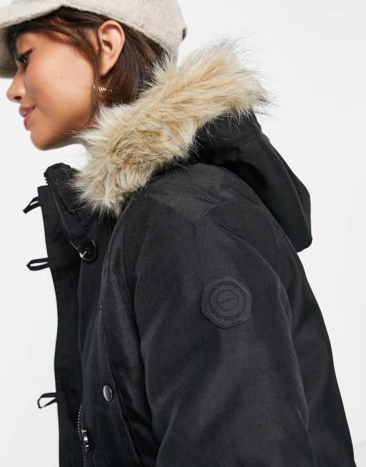 tyktflydende Rettsmedicin Algebraisk Vero Moda parka with faux fur lined hood in black | ASOS