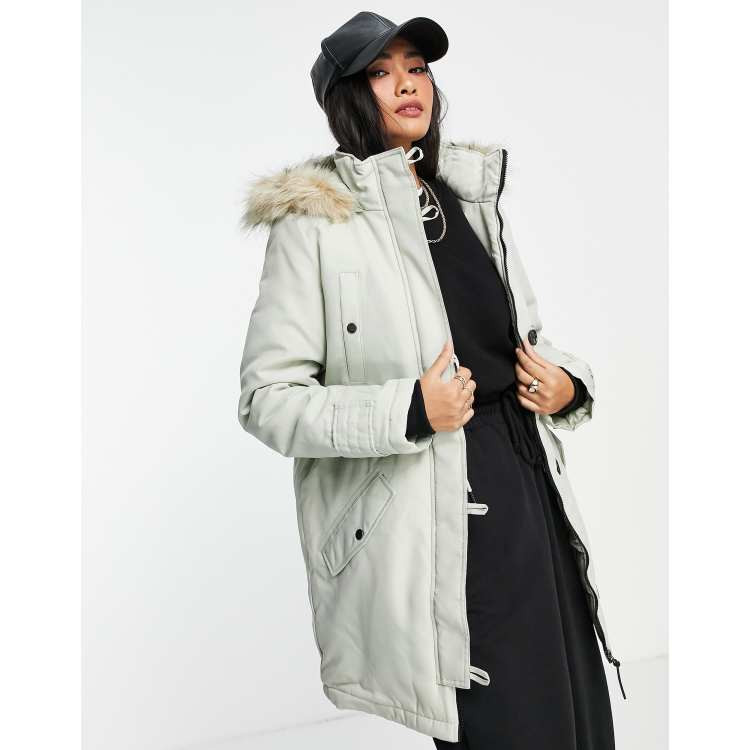 Ever New Hooded Faux Fur Coat in Winter White