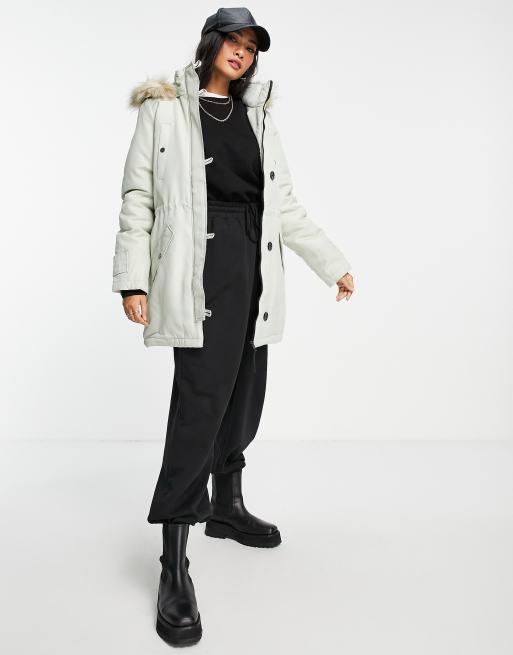 Doelwit Belastingen de begeleiding Vero Moda parka with faux fur lined hood in gray | ASOS