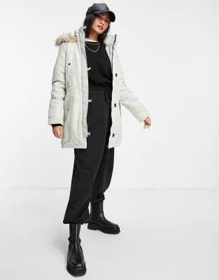 faux fur lined hooded parka