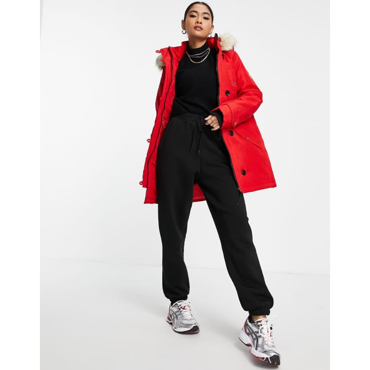 Asos red outlet parka