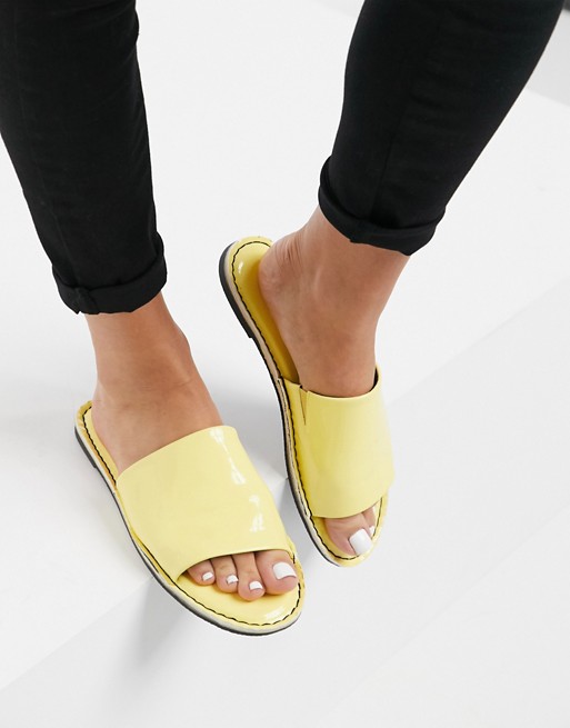 Vero Moda patent sandals in yellow