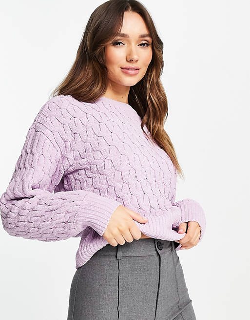 Jumpers & Cardigans Vero Moda patterned knitted jumper in lilac 