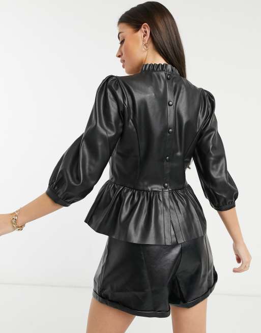 Peplum leather hotsell