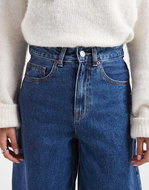 Vero Moda Petite Billie high rise barrel leg jeans in medium blue wash, 5 of 5
