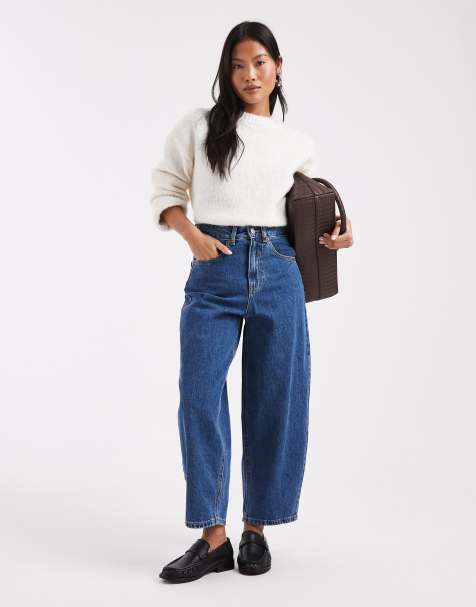 Vero Moda Petite - Billie - Jean ample à taille haute - Bleu moyen délavé - view 1