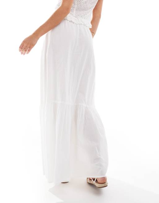 Vero Moda Petite boho maxi skirt in white, 2 of 5