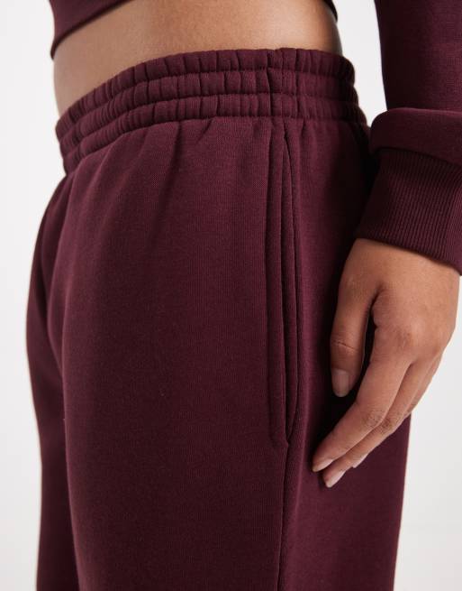 Vero Moda Petite – Bordowe joggersy oversize ze ściągaczami, część zestawu , 3 z 5