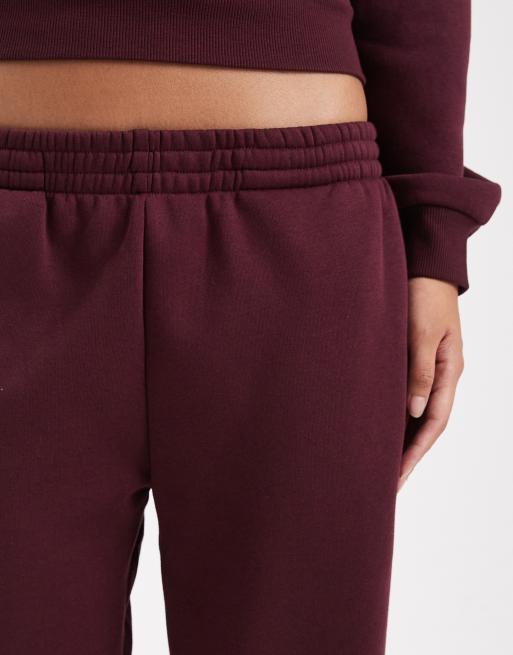 Vero Moda Petite – Bordowe joggersy oversize ze ściągaczami, część zestawu , 5 z 5
