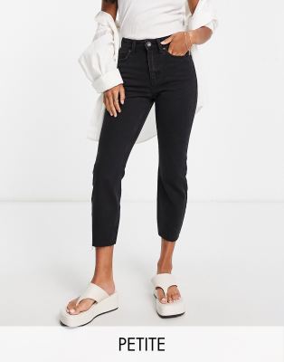 Vero Moda Petite - Brenda - Jeans in Schwarz mit geradem Schnitt