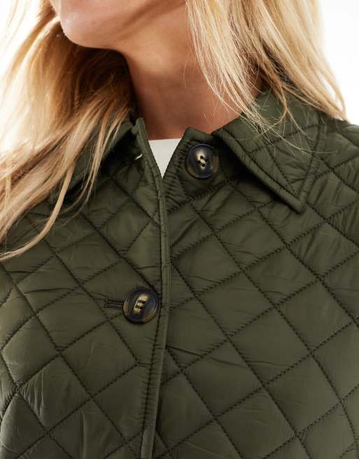 Vero Moda Petite button down quilted jacket in deep khaki, 4 of 4