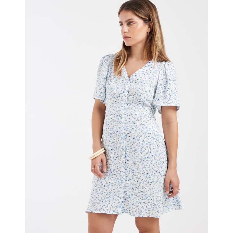 blue and white skater dress Torrid Smocked Skater Dress Blue White Striped Off Shoulder Size 12 Large  Cotton