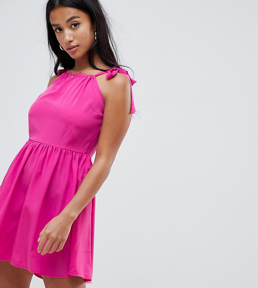 Vero Moda petite - Cami-jurk met gestrikte schouderbandjes-Roze
