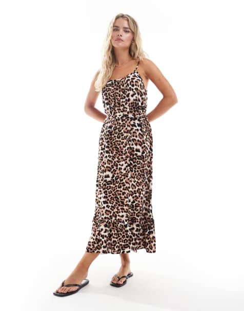 Vero Moda Petite cami midaxi dress in leopard print - view 1