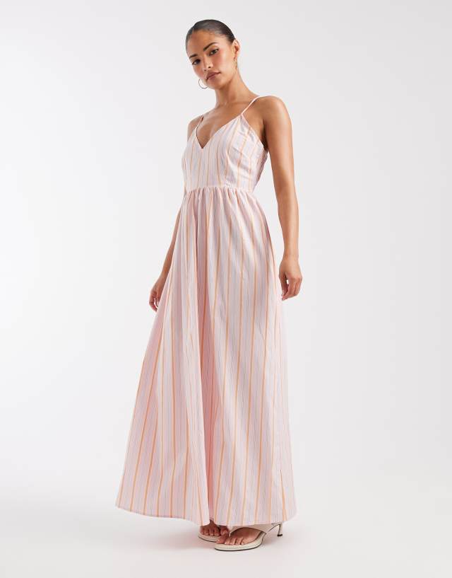 pink and orange midi dress Orange and Pink Print Midi Dress