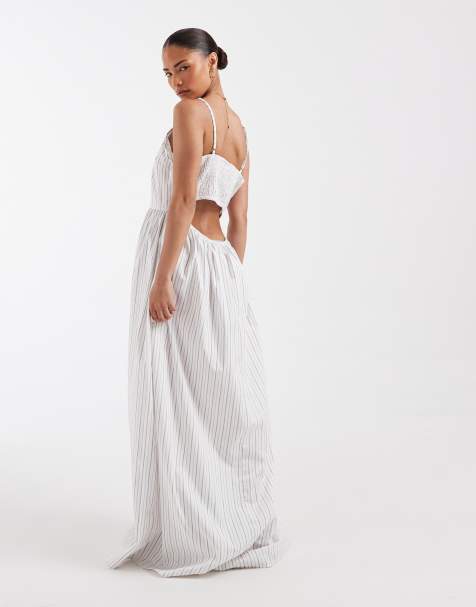 Vero Moda Petite Camisole-Midikleid mit weißem Streifenprint - view 1