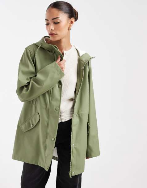 Vero Moda Petite - chaqueta impermeable con capucha en verde oliva - view 1