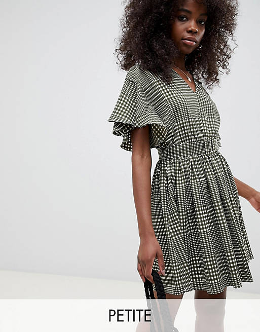 Vero Moda Petite Check Belted Mini Dress