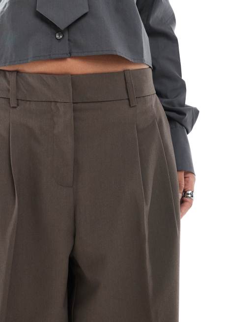Vero Moda Petite - Chokoladebrune skræddersyede dad-bukser, 5 af 5