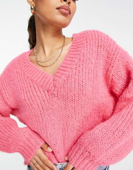 Vero Moda Wilda Cropped Jumper in Pink