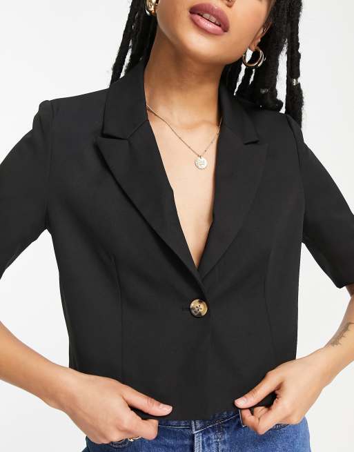 Cropped blazer petite hotsell