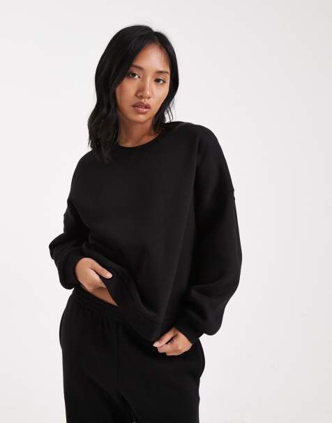 Vero Moda Petite oversized sweatshirt co-ord in black 
