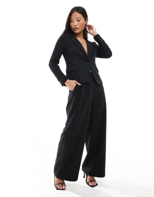Vero Moda Petite – Czarna dopasowana marynarka dżersejowa, 2 z 4