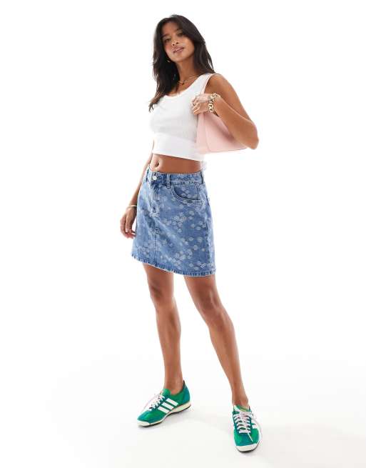 Petite a line denim skirt best sale