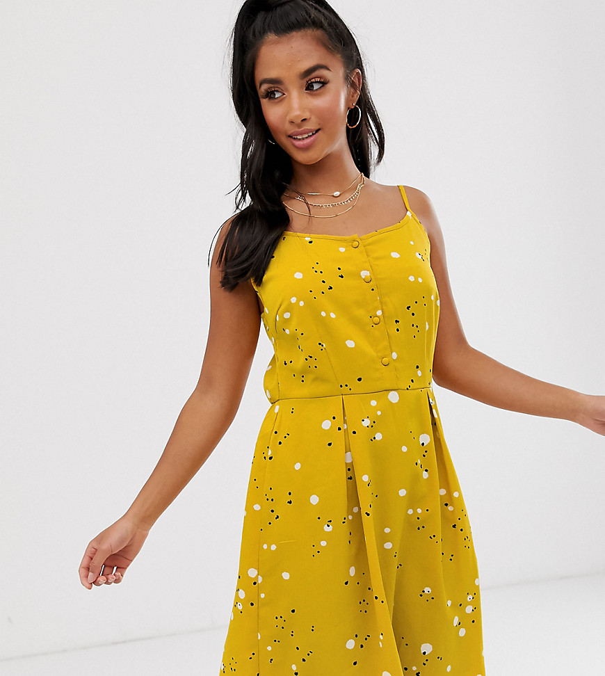 Vero Moda Petite - Doorgeknoopte cami-jurk met abstracte stippen-Multi