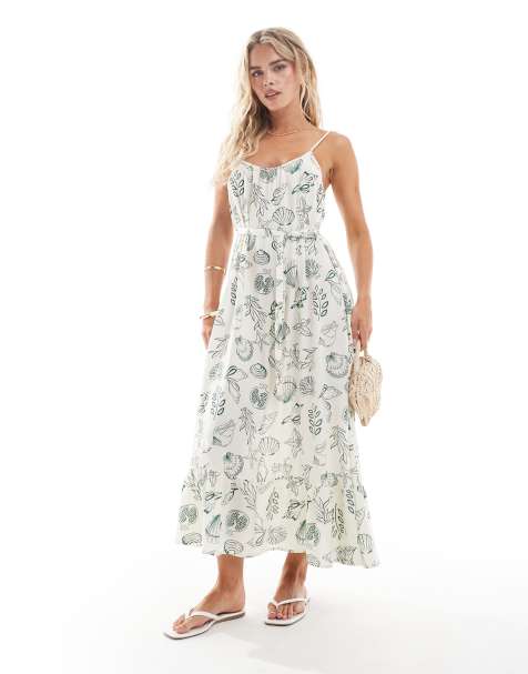 Vero Moda Petite easy cami ankle dress in conversational sea print - view 1