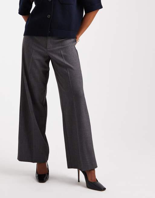 Vero Moda Petite – Elegante Hose in dunkelgrau meliert mit geradem Bein und Bügelfalte vorn, 2 von 4