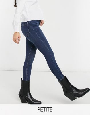 Vero Moda Petite - Enge, formende Jeans in Dunkelblau