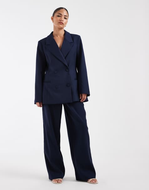 Vero Moda Petite - Ensemble ajusté croisé - Bleu marine - view 1