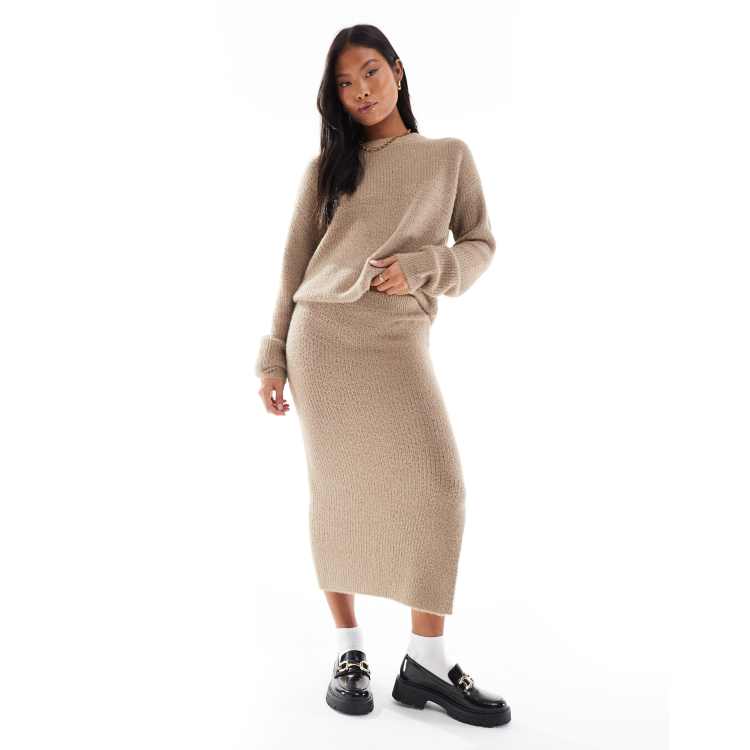 Jupe Femme Saloos Taille L Beige - Midi, élastique Pull-on, Viscose à Paillettes Légères