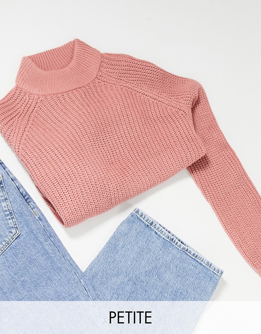 Vero Moda Petite exclusive jumper with high neck in pink