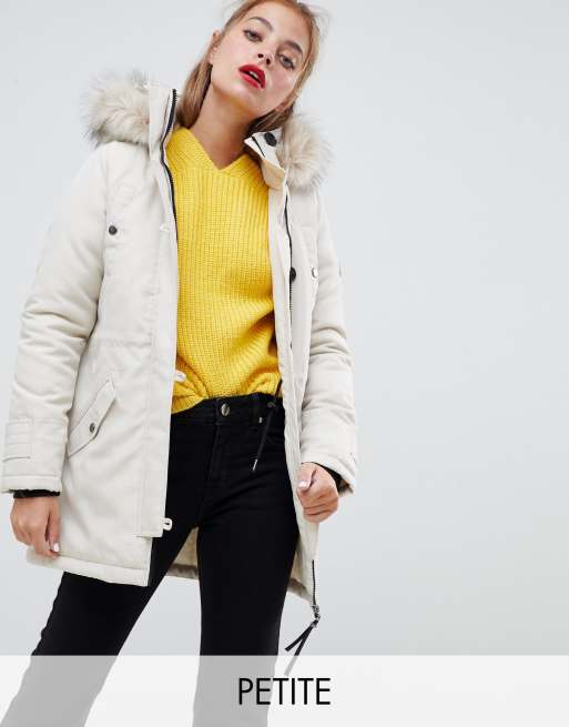 Vero moda padded parka cheap with faux fur hood