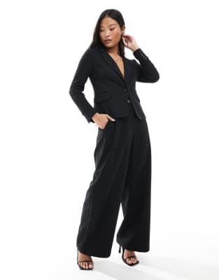 Vero Moda Petite Fitted Jersey Blazer In Black