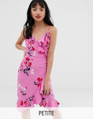 vero moda ruffle wrap dress