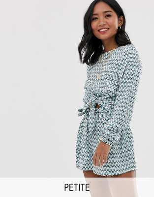 Petite geo tie front co-ord top | ASOS