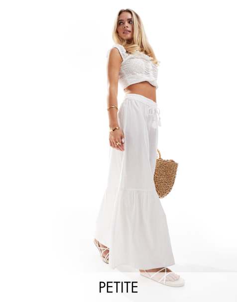 Vero Moda Petite - Gonna lunga bohémien bianca - view 1