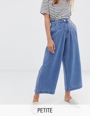 high waisted cropped wide leg jeans