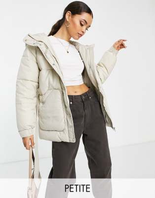 Vero Moda Petite hooded padded jacket in cream - ASOS Price Checker