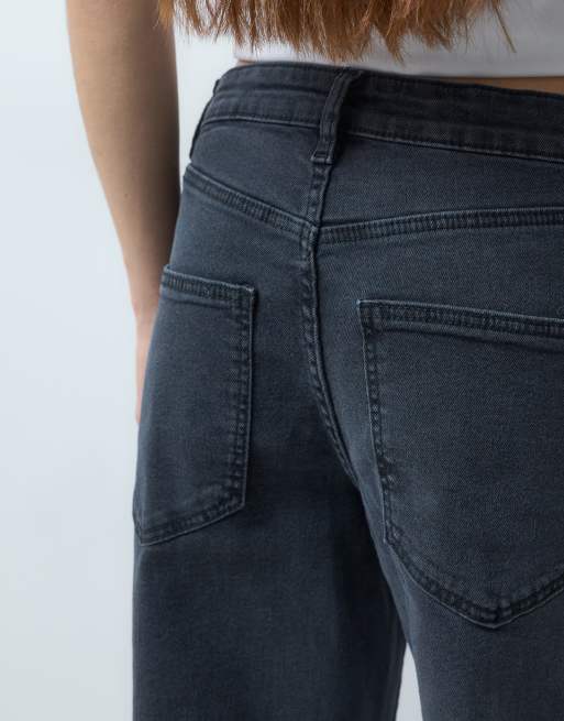 Vero Moda Petite jean large taille haute en denim gris foncé, 4 de 5