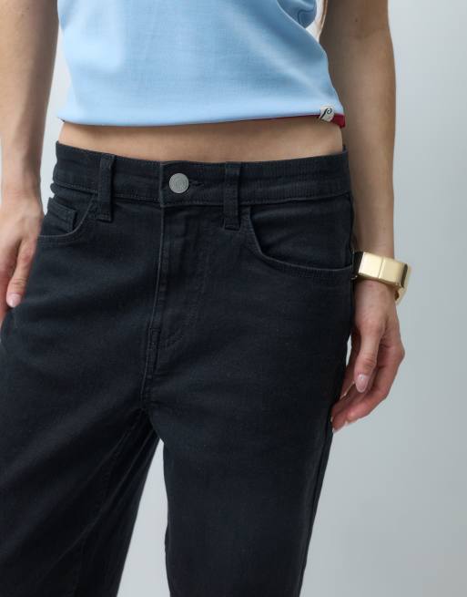Vero Moda Petite jean large taille haute en denim noir, 5 de 5