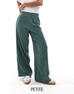 jersey crepe wide leg pants in green